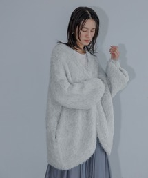 A part by | シャギーロングキーネックカーディガン(カーディガン/ボレロ)