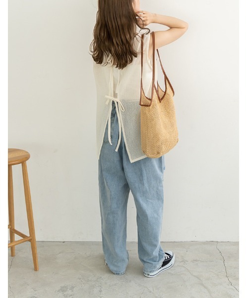 chocomee(チョコミー)の「damage loose denim pants(デニムパンツ・レディース・ライトブルー・FREE)」の5枚目の写真