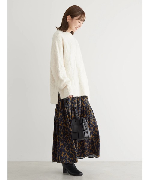 AMERICAN HOLIC（アメリカンホリック）の「Mixヤーンモックネックケーブルニットプルオーバー（ニット/セーター・レディース・アイボリー/サックスブルー/ピンク/ブラウン・L/M）」の11枚目の写真