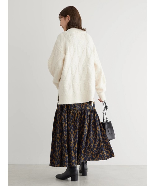 AMERICAN HOLIC（アメリカンホリック）の「Mixヤーンモックネックケーブルニットプルオーバー（ニット/セーター・レディース・アイボリー/サックスブルー/ピンク/ブラウン・L/M）」の12枚目の写真