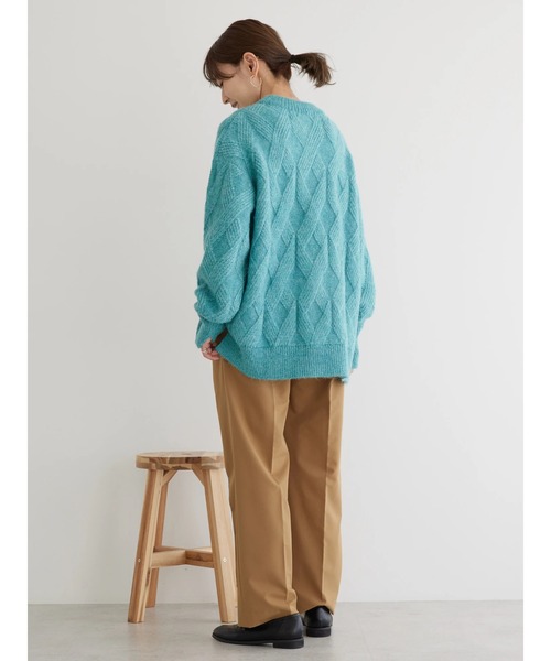 AMERICAN HOLIC（アメリカンホリック）の「Mixヤーンモックネックケーブルニットプルオーバー（ニット/セーター・レディース・アイボリー/サックスブルー/ピンク/ブラウン・L/M）」の18枚目の写真