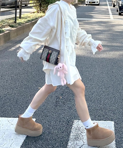 Alley by w closet（アリーバイダブルクローゼット）の「【Alley/SETアイテム】フードジップパーカー＋タイトスカート（パーカー・レディース・オフホワイト/グレー・FREE）」の13枚目の写真