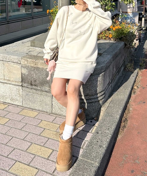 Alley by w closet（アリーバイダブルクローゼット）の「【Alley/SETアイテム】フードジップパーカー＋タイトスカート（パーカー・レディース・オフホワイト/グレー・FREE）」の14枚目の写真