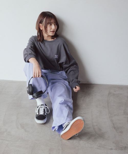 GLOBAL WORK（グローバルワーク）の「大人見えワイドツイル/AND YUA ANY/976517（その他パンツ・キッズ・パープル/イエロー/ホワイト/ピンク・150cm/160cm/170cm）」の15枚目の写真