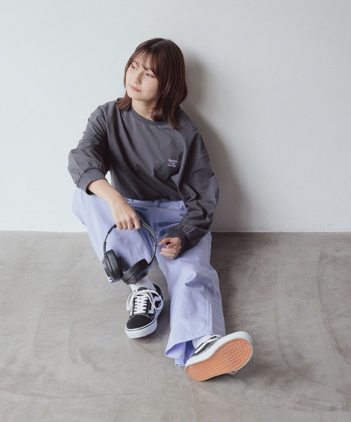 GLOBAL WORK（グローバルワーク）の「大人見えワイドツイル/AND YUA ANY/976517（その他パンツ・キッズ・パープル/イエロー/ホワイト/ピンク・150cm/160cm/170cm）」の16枚目の写真