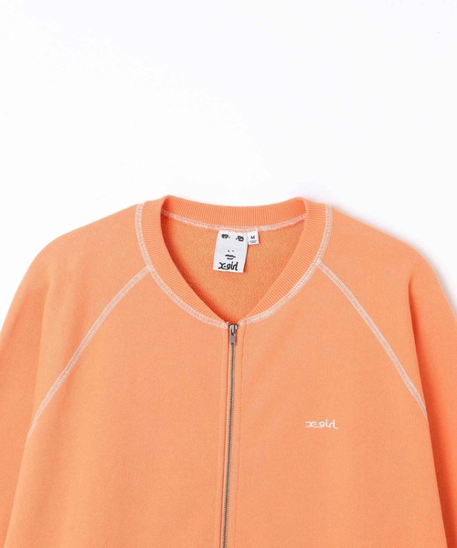 X-girl（エックスガール）の「ZIP UP SWEAT CARDIGAN（スウェット・レディース・オレンジ/ベージュ/チャコール・M/S）」の6枚目の写真