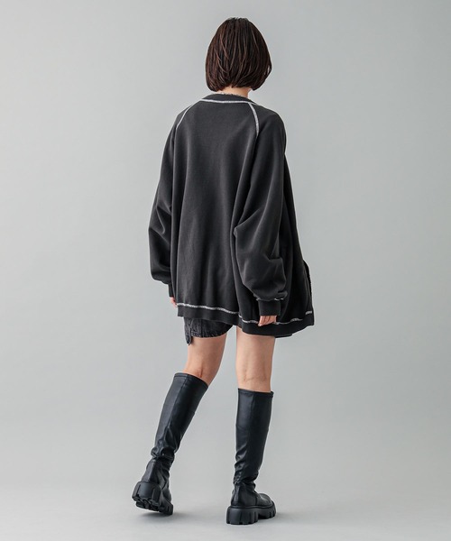 X-girl（エックスガール）の「ZIP UP SWEAT CARDIGAN（スウェット・レディース・オレンジ/ベージュ/チャコール・M/S）」の18枚目の写真