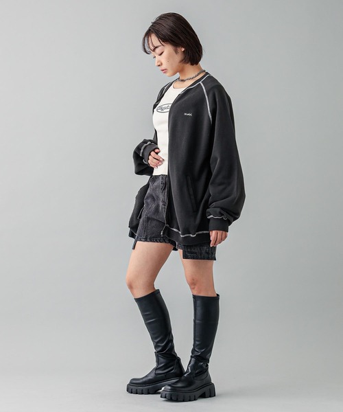 X-girl（エックスガール）の「ZIP UP SWEAT CARDIGAN（スウェット・レディース・オレンジ/ベージュ/チャコール・M/S）」の17枚目の写真