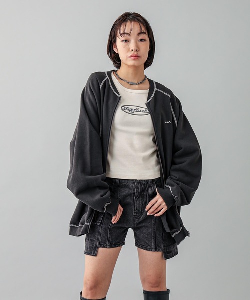 X-girl ZIPUP SWEAT CARDIGAN 新品未使用 X-girl（エックスガール）の「ZIP UP SWEAT CARDIGAN