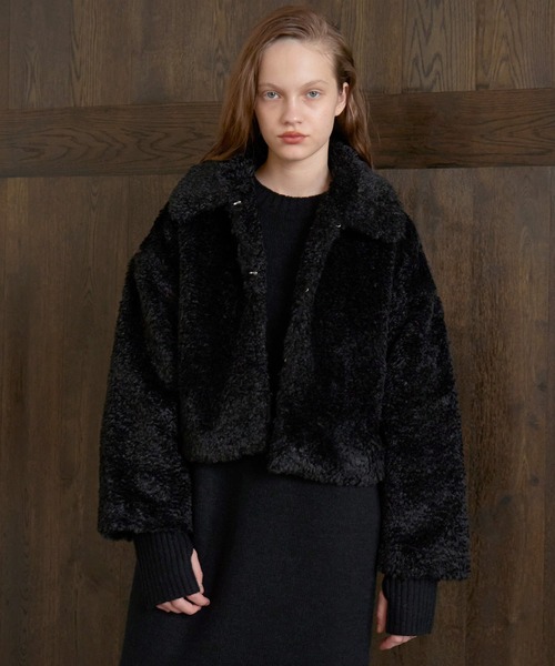 MIELI INVARIANT（ミエリインヴァリアント）の「Teddy Fur Short Coat（その他アウター・レディース・ブラック/ブルーグレー/アイボリー・FREE）」の15枚目の写真