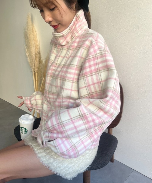 LAC-VERT(ラック・ヴェール)の「スタンドカラーAラインフレアジャケット(ステンカラーコート・レディース・ブラック/アイボリー/ピンク/ブラウン/チャコールグレー・FREE)」の13枚目の写真