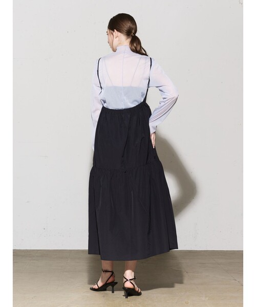 MIDIUMISOLID(ミディウミソリッド)の「MIDIUMISOLID for Ladies C/NY ティアードキャミソールワンピース(ワンピース・レディース・ブラック/オフホワイト/カーキ・FREE)」の13枚目の写真
