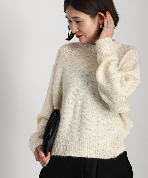 セール】アルパカ スパンコールプルオーバー（ニット/セーター