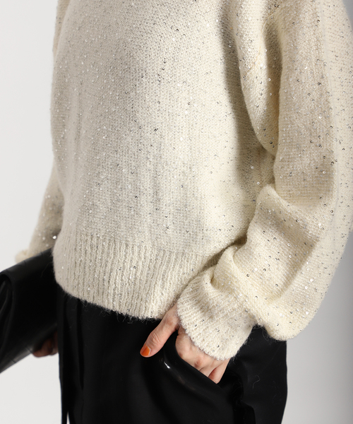 セール】アルパカ スパンコールプルオーバー（ニット/セーター