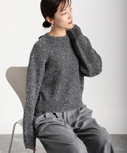 セール】アルパカ スパンコールプルオーバー（ニット/セーター