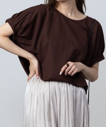 Howdy Marie ハウディーマリー 制菌加工 サラリ冷感 ギャザーデザインTシャツ