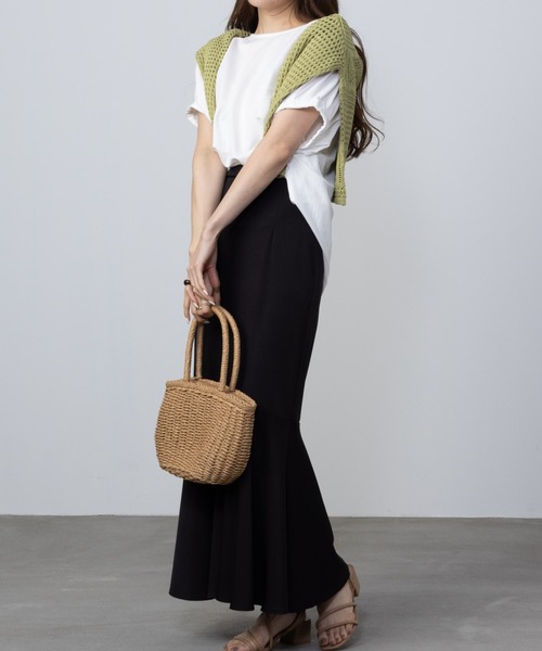 Howdy Marie（ハウディ―マリー）の「Howdy Marie ハウディーマリー 制菌加工 サラリ冷感 ギャザーデザインTシャツ（Tシャツ/カットソー・レディース・イエロー系その他/ホワイト/チャコールグレー/ブラウン・M/L/S/XL）」の8枚目の写真