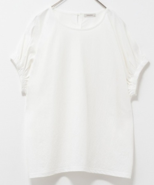 Howdy Marie（ハウディ―マリー）の「Howdy Marie ハウディーマリー 制菌加工 サラリ冷感 ギャザーデザインTシャツ（Tシャツ/カットソー・レディース・イエロー系その他/ホワイト/チャコールグレー/ブラウン・M/L/S/XL）」の17枚目の写真