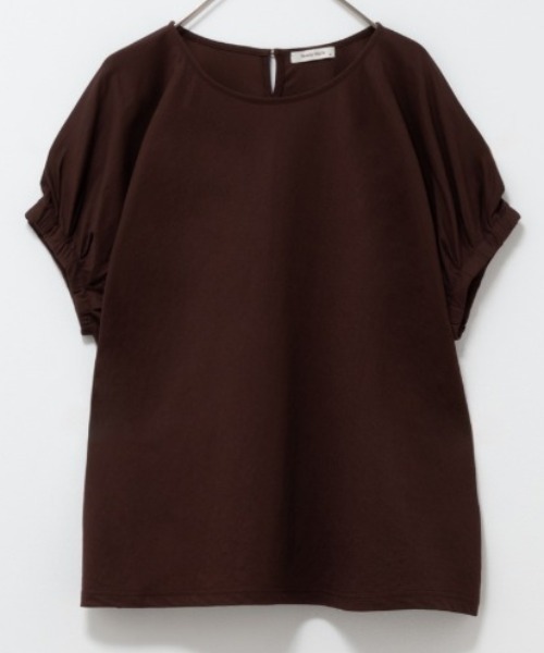 Howdy Marie（ハウディ―マリー）の「Howdy Marie ハウディーマリー 制菌加工 サラリ冷感 ギャザーデザインTシャツ（Tシャツ/カットソー・レディース・イエロー系その他/ホワイト/チャコールグレー/ブラウン・M/L/S/XL）」の12枚目の写真