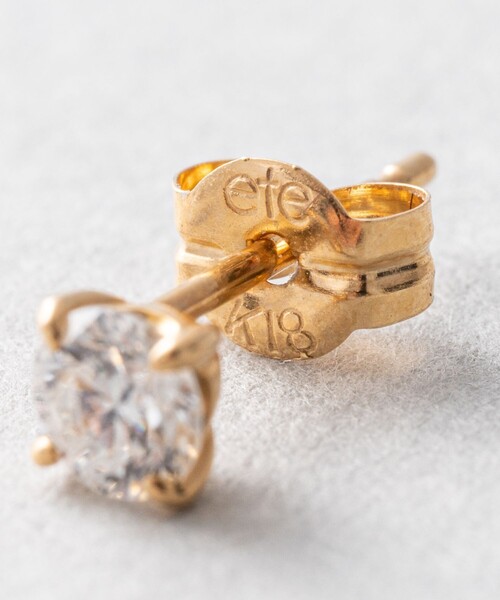 ete bijoux(エテビジュー)の「K18 ダイヤモンド 0.3ct ピアス「ブライト」(ピアス(両耳用)・レディース・ピンクゴールド/イエローゴールド・FREE)」の4枚目の写真
