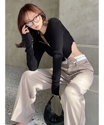 RESEXXY | ジップデザインクロップドニットトップス(ニット/セーター)