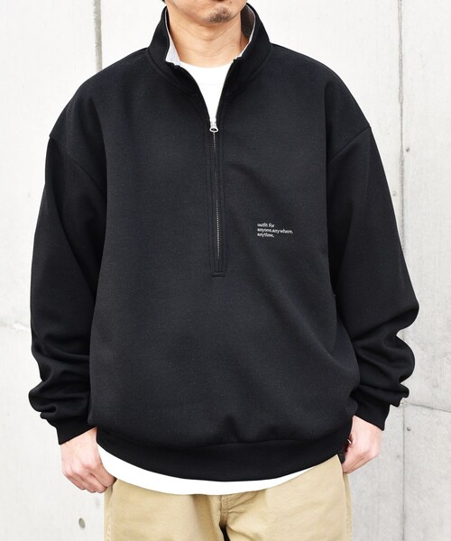 SHIPS any(シップス エニィ)の「SHIPS any: ワンポイント ロゴ ダブルフェイス ポンチ ハーフジップ プルオーバー◇(スウェット・メンズ・ブラック/グレー/ネイビー・SMALL/MEDIUM/LARGE)」の17枚目の写真