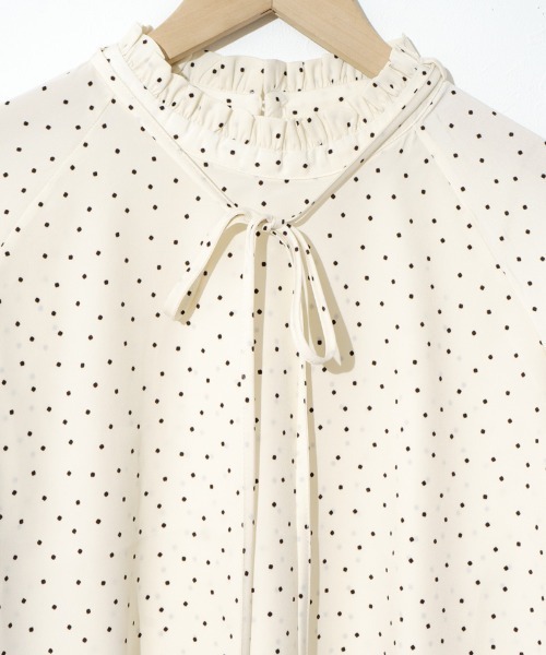 flower（フラワー）の「タイニードットリボンブラウス（シャツ/ブラウス・レディース・アイボリー/ブラック・FREE）」の10枚目の写真