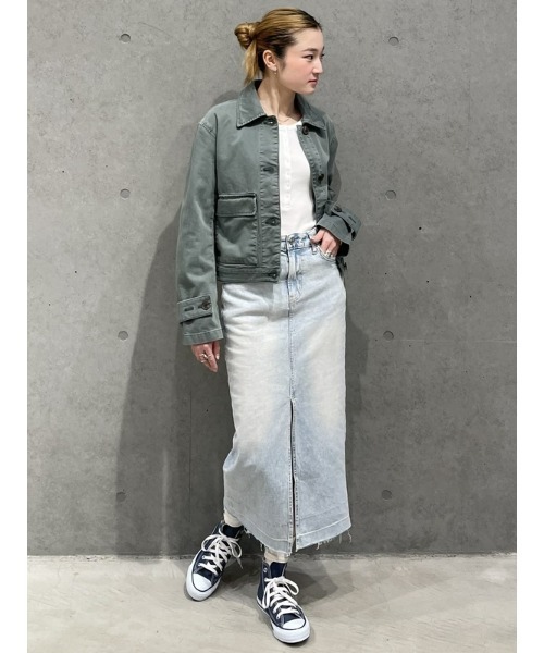 GAP(ギャップ)の「リラックス ユーティリティ ジャケット(デニムジャケット・レディース・グリーン/ベージュ/ブラック・M/L/XS/XXS/S)」の18枚目の写真