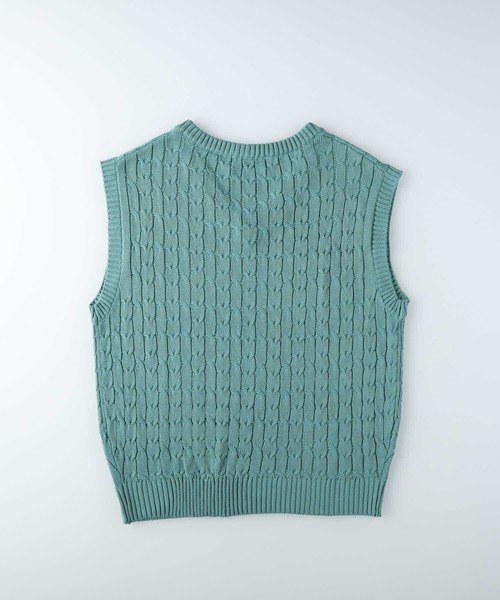 BEVERLY HILLS POLO CLUB(ビバリーヒルズポロクラブ)の「【BEVERLY HILLS POLO CLUB】【別注】ワンポイント刺繍ニットベスト(ベスト・レディース・キナリ/グリーン・フリー)」の6枚目の写真