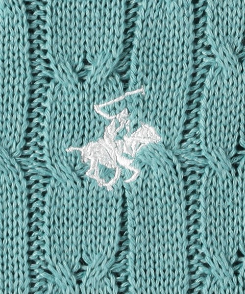 BEVERLY HILLS POLO CLUB(ビバリーヒルズポロクラブ)の「【BEVERLY HILLS POLO CLUB】【別注】ワンポイント刺繍ニットベスト(ベスト・レディース・キナリ/グリーン・フリー)」の16枚目の写真