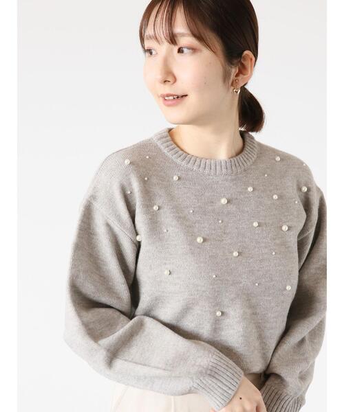 Te chichi TERRASSE(テチチテラス)の「ランダムパールニット(ニット/セーター・レディース・ブルー/グレー/ブラック/オフホワイト・F)」の20枚目の写真