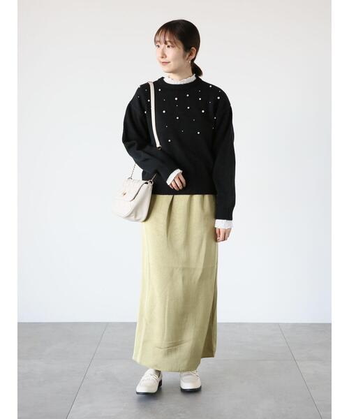 Te chichi TERRASSE(テチチテラス)の「ランダムパールニット(ニット/セーター・レディース・ブルー/グレー/ブラック/オフホワイト・F)」の11枚目の写真