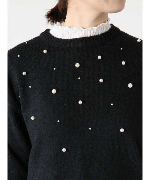 Te chichi TERRASSE(テチチテラス)の「ランダムパールニット(ニット/セーター・レディース・ブルー/グレー/ブラック/オフホワイト・F)」の10枚目の写真