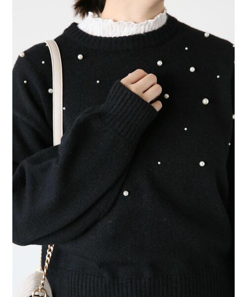 Te chichi TERRASSE(テチチテラス)の「ランダムパールニット(ニット/セーター・レディース・ブルー/グレー/ブラック/オフホワイト・F)」の16枚目の写真