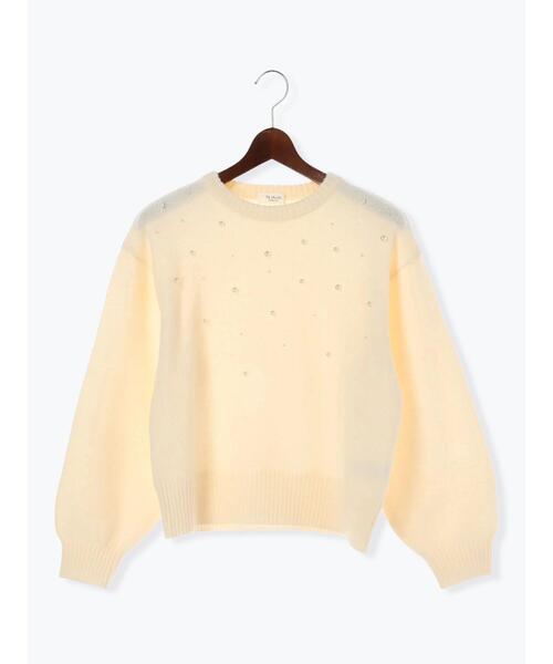 Te chichi TERRASSE(テチチテラス)の「ランダムパールニット(ニット/セーター・レディース・ブルー/グレー/ブラック/オフホワイト・F)」の5枚目の写真