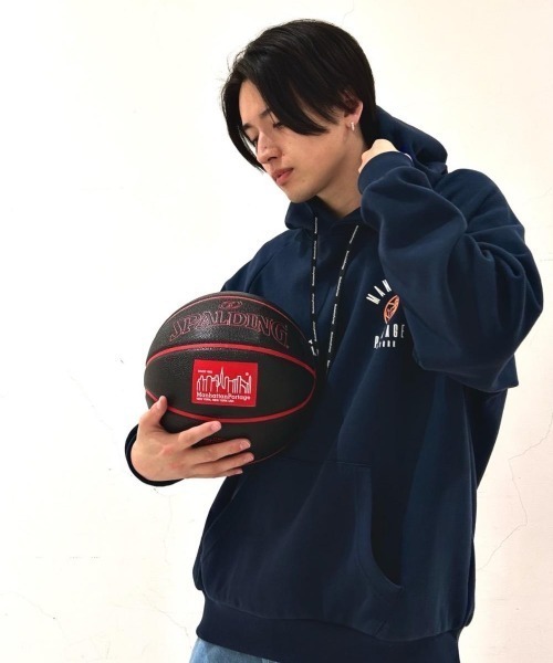 Manhattan Portage（マンハッタンポーテージ）の「Sweat Parka SPALDING（パーカー・メンズ・ブラック/ネイビー・MEDIUM/LARGE）」の2枚目の写真
