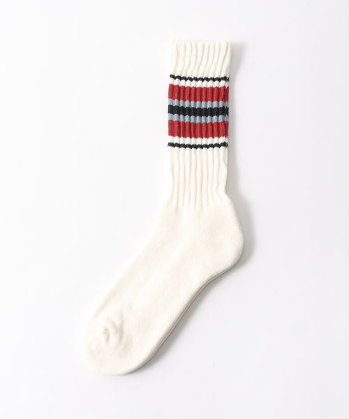 Name.（ネーム）の「【Name./ネーム】 BORDER SOCKS（ソックス/靴下・メンズ・ベージュ/ネイビー/ホワイト・FREE）」の2枚目の写真