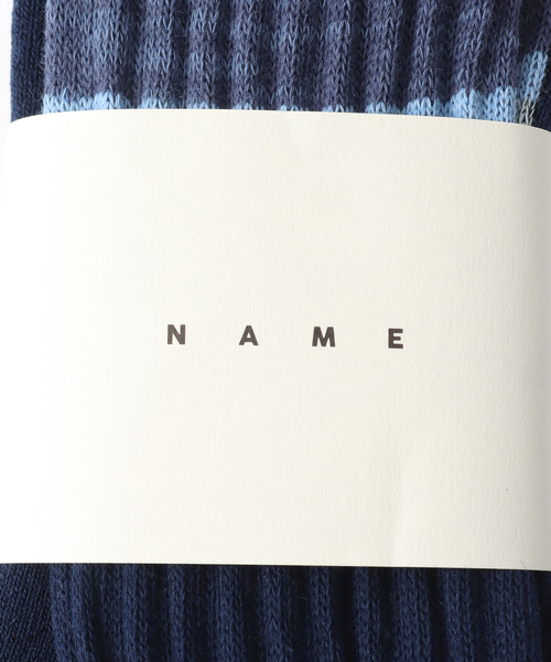 Name.（ネーム）の「【Name./ネーム】 BORDER SOCKS（ソックス/靴下・メンズ・ベージュ/ネイビー/ホワイト・FREE）」の7枚目の写真