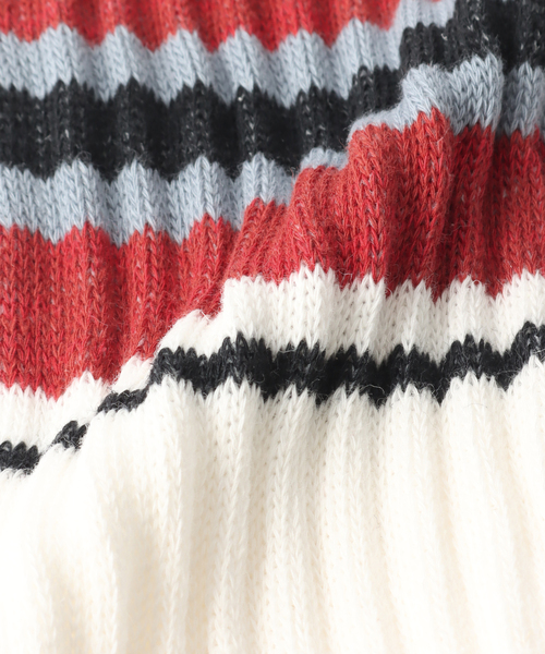 Name.（ネーム）の「【Name./ネーム】 BORDER SOCKS（ソックス/靴下・メンズ・ベージュ/ネイビー/ホワイト・FREE）」の8枚目の写真