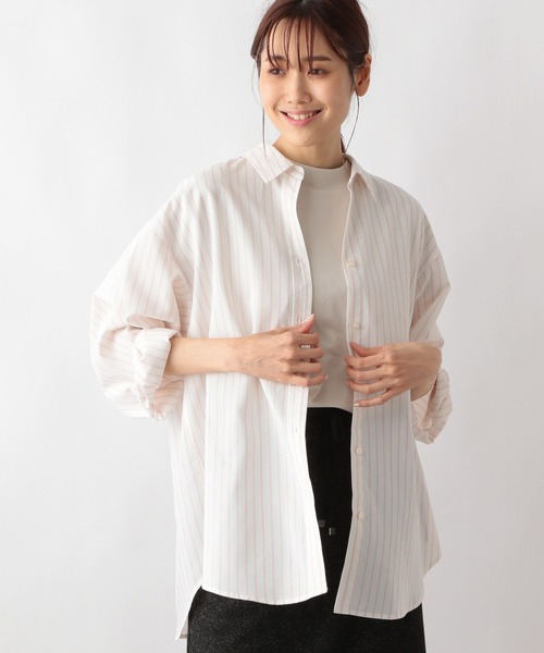 GLOBAL WORK(グローバルワーク)の「お手入れらくらくフレンチリネンシャツ/976693(シャツ/ブラウス・レディース・ブルー系その他5/ライトブルー/グレイッシュベージュ/パープル系その他2/グリーン系その他5/ベージュ系その他2/イエロー/オレンジ系5/ネイビー系9/オフホワイト・L/M)」の10枚目の写真