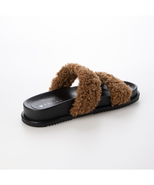 carino(カリーノ)の「エコファーもこもこサンダル(サンダル・レディース・ブルー/ブラウン・S/M/L/LL)」の7枚目の写真