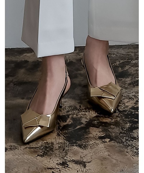 Re:EDIT（リエディ）の「[2024SS COLLECTION][MEISM by Re:EDIT][大きいサイズ有]リボンディテールローヒールパンプス（パンプス・レディース・ブラック/シルバー/ゴールド/ホワイト・SMALL/MEDIUM/LARGE/X-LARGE）」の13枚目の写真