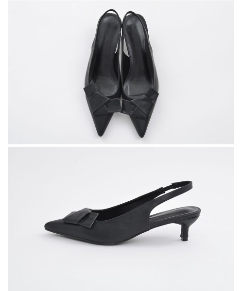 Re:EDIT（リエディ）の「[2024SS COLLECTION][MEISM by Re:EDIT][大きいサイズ有]リボンディテールローヒールパンプス（パンプス・レディース・ブラック/シルバー/ゴールド/ホワイト・SMALL/MEDIUM/LARGE/X-LARGE）」の19枚目の写真