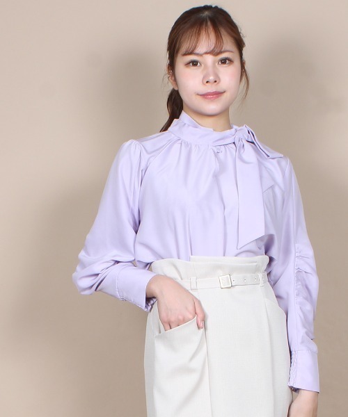 12Twelve Agenda(トゥエルブ アジェンダ)の「前後2wayボウタイブラウス(シャツ/ブラウス・レディース・オフホワイト/ラベンダー・M)」の10枚目の写真