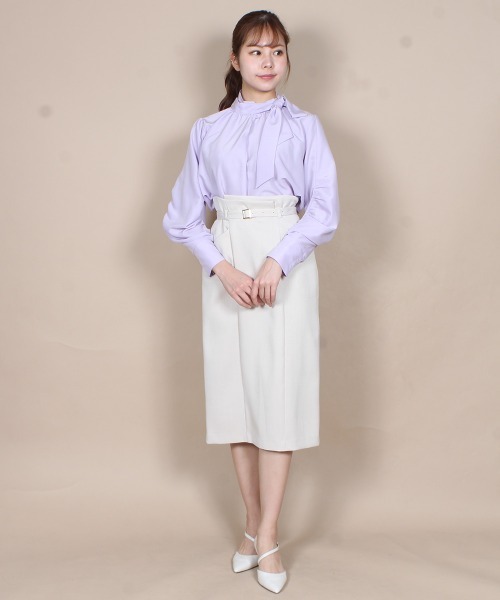 12Twelve Agenda(トゥエルブ アジェンダ)の「前後2wayボウタイブラウス(シャツ/ブラウス・レディース・オフホワイト/ラベンダー・M)」の6枚目の写真