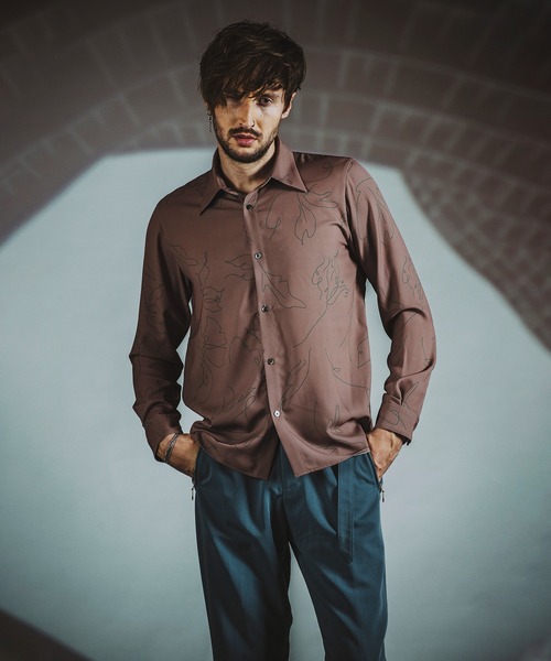 【セール】フラワースケッチプリントSH(シャツ)(シャツ/ブラウス)|NO ID.(ノーアイディ) 【セール】フラワースケッチプリントSH(シャツ)(シャツ/ブラウス)|NO ID.(ノーアイディ)