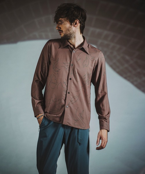 【セール】フラワースケッチプリントSH(シャツ)(シャツ/ブラウス)|NO ID.(ノーアイディ) 【セール】フラワースケッチプリントSH(シャツ)(シャツ/ブラウス)|NO ID.(ノーアイディ)