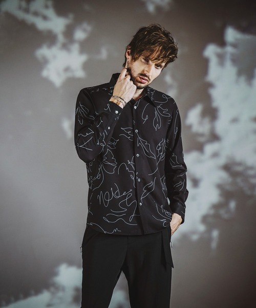 【セール】フラワースケッチプリントSH(シャツ)(シャツ/ブラウス)|NO ID.(ノーアイディ) 【セール】フラワースケッチプリントSH(シャツ)(シャツ/ブラウス)|NO ID.(ノーアイディ)