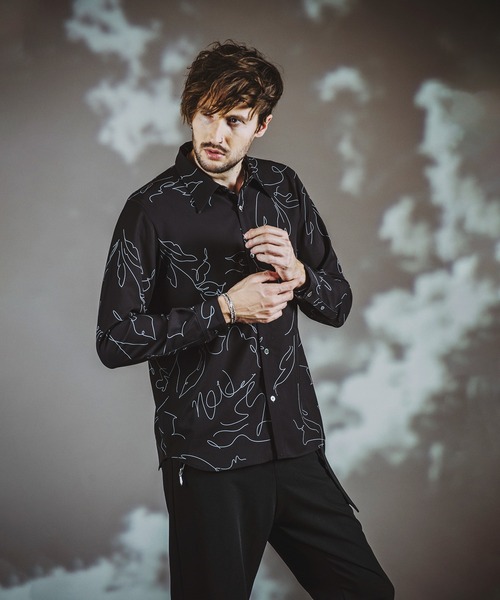 【セール】フラワースケッチプリントSH(シャツ)(シャツ/ブラウス)|NO ID.(ノーアイディ) 【セール】フラワースケッチプリントSH(シャツ)(シャツ/ブラウス)|NO ID.(ノーアイディ)