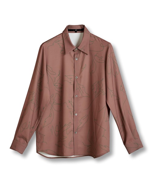 【セール】フラワースケッチプリントSH(シャツ)(シャツ/ブラウス)|NO ID.(ノーアイディ) 【セール】フラワースケッチプリントSH(シャツ)(シャツ/ブラウス)|NO ID.(ノーアイディ)